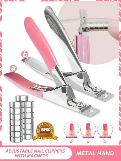 Cortaúñas ajustable con imanes para uñas acrílicas, cortaúñas acrílicas ajustables profesionales, cortaúñas de acero inoxidable para uñas artificiales falsas, suministros para técnicos de uñas, arte de uñas, suministros de uñas, accesorios de uñas, herramientas de uñas, herramientas de arte de uñas, uñas, herramientas para uñas postizas, cosas de uñas, regalo para mujeres y niñas, para uñas postizas, uñas de otoño, uñas rojas, puntas de uñas