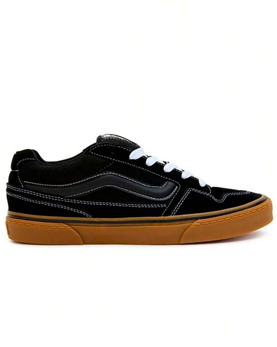 Vans حذاء رياضي كاجوال رجالي متعدد الاستخدامات ماركة فانز موديل كالدرون للارتداء اليومي - أسود/صمغ - مشاهدة 1
