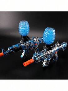 DECORAÇAO CARNAVAL AK47 M416 Blaster de Gel Elétrico - Superfície Metálica, Blaster de Disparo Automático de Munição, Adequado para Atividades ao Ar Livre e Jogos de Time de Tiro, Longo Alcance de Tiro, Brinquedo de Jogo ao Ar Livre, Acompanha Óculos de Proteção (Não Inclui Bolinhas de Gel)