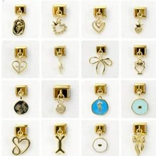 1 Pc Fashionable And Unique Flower Round Owl Bow Custom Gold Module Pendant Bracelet Module - Gold - View 2