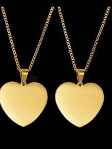 Colar com Pingente em Forma de Coração de Aço Inoxidável com Gravação de Texto Personalizado. Joia de Amor, Presente da Mãe para Homens, Mulheres e Casais, Dourado, Elegante, Colorido, Vintage, Simples, Unissex, Casual, Fofo, Personalizado, Único, Presente Ideal para Ele, Presente Ideal para Ela, Ela, Namorado, Namorada, Pai, Mãe, Família, Amigos, para Aniversários, para Formatura, para Baile de Formatura, para Festa, Joia