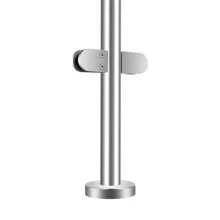 kangten Glass Railing Post, 176.37Lbs Bearing Stairs Railing Post, Stainless Steel Glass Clamp Post Cylinder Middle Post - Silver - View 7
