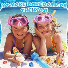 4pcs Mermaid Swimming Pool Diving Set With Glow In The Dark, Kids Swimming Pool Diving Toys, Kids Swimming Practice Diving Toys, Swimming Pool Mermaid Toys Underwater Diving Games, Diving Pool Toys, Bath Tub Toys, Floating Swimming Pool Toys, Mermaid Princess Swim Toys, Suitable For Children, Boys, Girls, Teenagers, Summer Beach Water Games, Children's Birthday Party Gifts (Random Color)