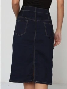 Pantaloni cargo cu mai multe buzunare pentru exterior pentru femei, pantaloni casual slim cu talie elastică - Albastru-13 - Vizualizare 2