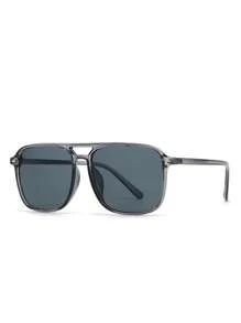 1pc Men's Geometric Pattern Decor Casual Beach Fashion Glasses, All-Season Fashion