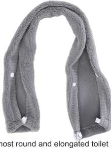 Toilet Seat Cover,Bathroom Soft Thicker Warmer With Snaps Fixed Stretchable Washable Fiber Cloth Toilet Seat Covers Pads Easy Installation& Cleaning (Grey) - Grey - View 5