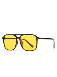 1pc Men's Geometric Pattern Decor Casual Beach Fashion Glasses, All-Season Fashion
