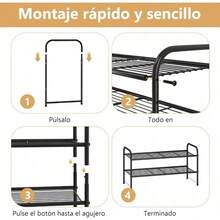 Zapatero de Metal de 4 Niveles, Zapatera DIY, Ahorro de Espacio y Estante versátil, Organizador de Zapato para Almacenar y Guardar Los Zapatos para Entrada,Puerta,Dormitorio,Guardarropa