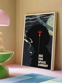 1 件无框帆布海报，再见太空牛仔，适用于客厅卧室酒吧壁挂、装饰、装饰品 - 紅色 - 查看 3
