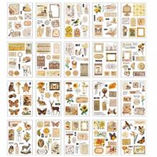 Vintage florale Schmetterling Natur Poesie Briefmarke Dekorative Aufkleber für Scrapbooking, Trash Journal, DIY Handwerk, Album, Handy-Hülle, Notizbuch, Kalender, Notizblock, Schulmaterial, Rückkehr zur Schule