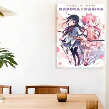 Framed Room Decor 1pc Puella Magi Poster Madoka Magica Anime Canvas Poster, Manga Wall Art, For Bedroom, Dorm, Cafe Decor - Framed - View 4