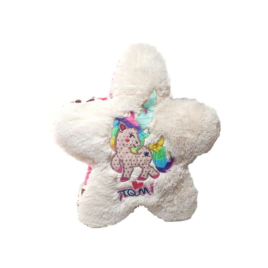 Estrella de peluche de 50 cm con bordado de unicornio - Beis - Ver 1