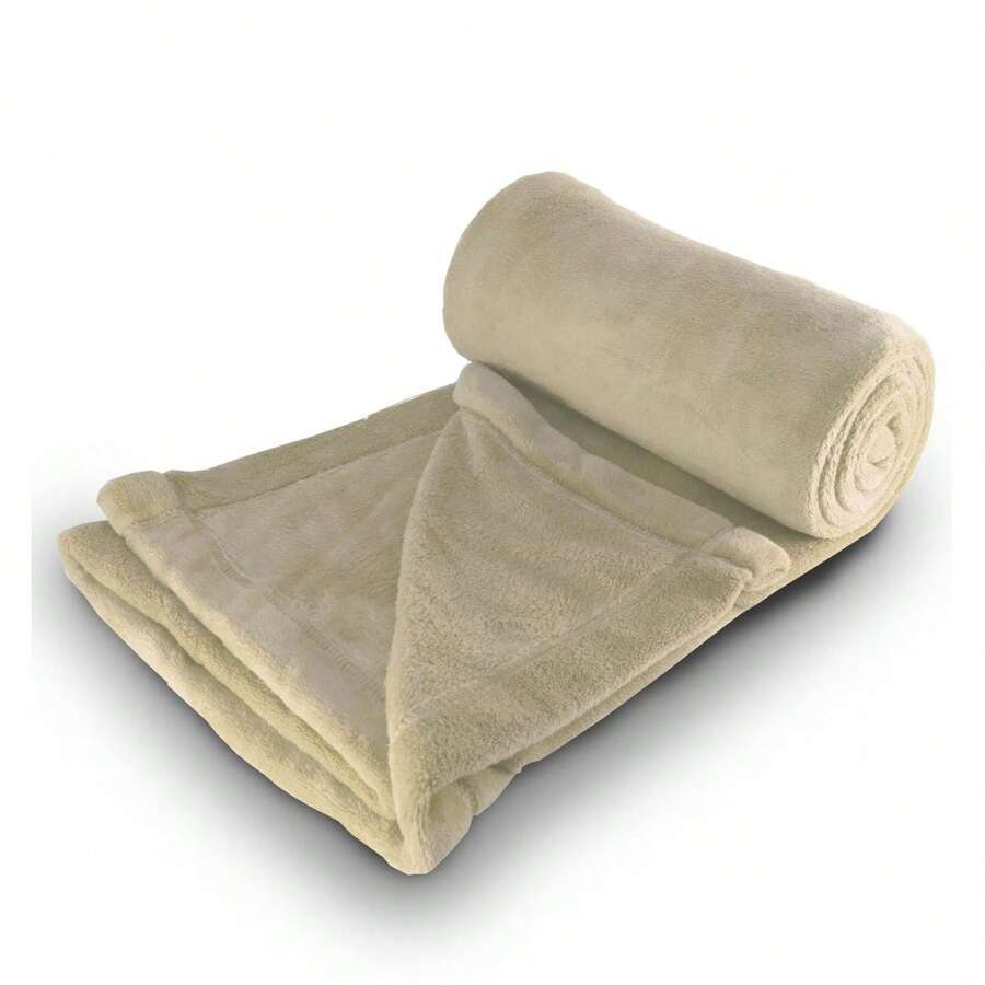 Double Blanket, Standard/Queen, Anti-Allergy, Various Colors, 2.20x1.80 - 淺褐色的 - 查看 1