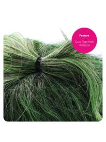 Adults Chocolate Factory Worker Wig – Iconic Brown Curly Hair Costume Accessory, Perfect For Fancy Dress, Cosplay, Themed Parties, And Halloween - Dark Green - View 6