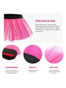 Pink Tutu – Fluffy Standard Size Ballet Skirt, Perfect For Dance, Costumes, Fancy Dress, Parties, And Themed Events - Pink - View 2