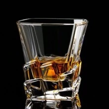 Set Of 6 Square Glass Glasses 300ml Whiskey Drinks Liquor - White - View 4