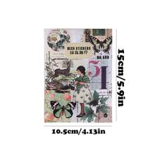 Vintage florale Schmetterling Natur Poesie Briefmarke Dekorative Aufkleber für Scrapbooking, Trash Journal, DIY Handwerk, Album, Handy-Hülle, Notizbuch, Kalender, Notizblock, Schulmaterial, Rückkehr zur Schule