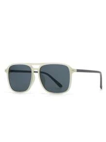1pc Men's Geometric Pattern Decor Casual Beach Fashion Glasses, All-Season Fashion