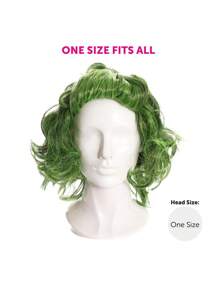 Adults Chocolate Factory Worker Wig – Iconic Brown Curly Hair Costume Accessory, Perfect For Fancy Dress, Cosplay, Themed Parties, And Halloween - Dark Green - View 3