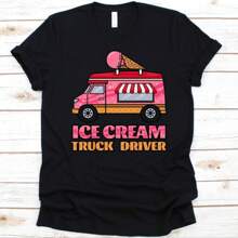 Ice Cream Truck Driver Shirt, Ice Cream Truck, Ice Cream T-Shirt, Ice Cream, Gelato Gift, Frozen Dessert Shirt, Gift For Ice Cream Lovers - 黑色 - 查看 1