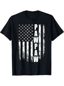 Pawpaw Gift America Flag Gifts Men Father'S Day Men Men T ShirtCottonFamily Father'S Day S XXXL Black - Black - View 1