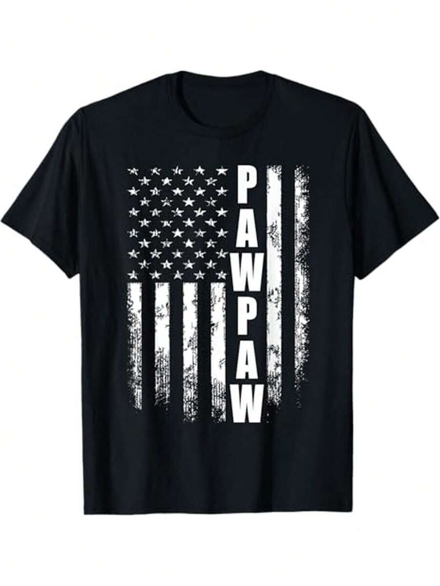 Pawpaw Gift America Flag Gifts Men Father'S Day Men Men T ShirtCottonFamily Father'S Day S XXXL Black - Black - View 1