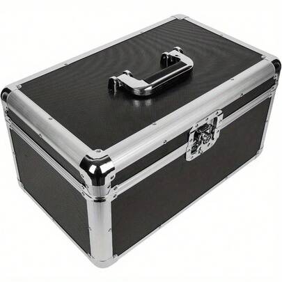 7" LP Vinyl Record Storage Box Case Aluminium Flight Case Lockable DJ Portable Carry Case Holds 200pcs Vinyl Record Albums