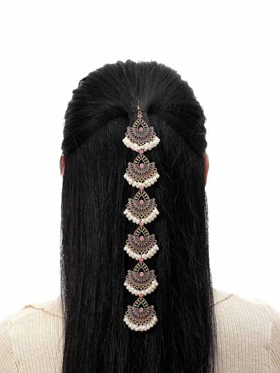 1 pezzo Accessorio di moda vintage stile Medio Oriente con pendente a forma di pavone decorato con strass, accessorio elegante per le donne per uso quotidiano, per spose, accessorio per capelli per donna