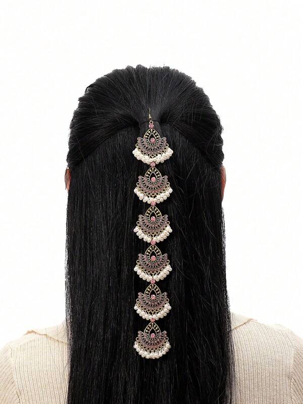 1pc Fashionable Vintage Middle East Style Rhinestone Peacock Shaped Ornament Pendant Headchain, Elegant Women's Accessory For Daily Wear
