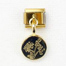 1 Pc Fashionable And Unique Flower Round Owl Bow Custom Gold Module Pendant Bracelet Module - Gold - View 9