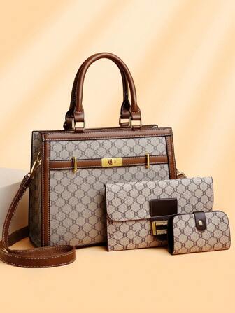 Set de 3 bolsas de gran capacidad con estampado floral de moda