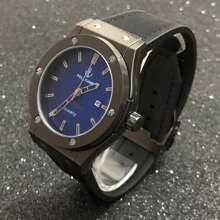 Pallyjane Men's Watch With Pointer Gold Black Silver Watch + Box Ready For Delivery - Blue - View 1