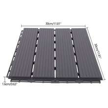 YUNRUX 22 PCS Interlocking Flooring Deck Tiles Garden Decking Déco 30x30cm Plastic Composite Panels For Patio Decks - Xám - Xem 2