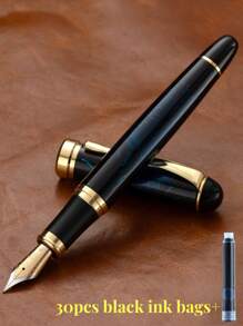 [Customized] Laser Engraved Pen Holder, 1pc Elegant Customized Fountain Pen With 0.5mm Fine Nib, High-Quality Electroplated Craftsmanship, Smooth Writing Experience, Refillable Ink Cartridge, Includes 30pcs 2.6mm Ink Cartridges, Great Daily Writing/Calligraphy Gift For Coworkers, Family, Back To School, Valentine's Day, Christmas, Father's Day, Teacher's Day, Thanksgiving, Christmas, Mother's Day, Birthday, Personalized Gifts - Multicolor - View 18