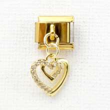 1 Pc Fashionable And Unique Flower Round Owl Bow Custom Gold Module Pendant Bracelet Module - Gold - View 7