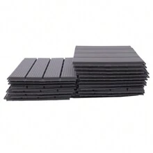 YUNRUX 22 PCS Interlocking Flooring Deck Tiles Garden Decking Déco 30x30cm Plastic Composite Panels For Patio Decks - Xám - Xem 3