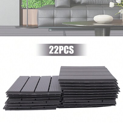 YUNRUX 22 peças de bloqueio piso deck telhas jardim deco 30x30cm painéis compostos plásticos para pátio decks