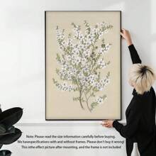 1 幅，帆布挂画，带框，复古植物装饰艺术经典现代花卉壁画，海报，室内室外纯色图案，适用于客厅、卧室、教室、厨房、浴室 - 春季和秋季装饰 - 彩色 - 查看 12