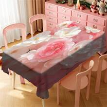 1 Pc Polyester Printed Rectangle Tablecloth, Waterproof, Washable And Reusable Tablecloth Suitable For Outdoor Tables, Picnics, Camping, Dining Tables, Coffee Tables, Desks And Vanities - Ideal Choice For Parties And Holidays - Multicolor - View 24