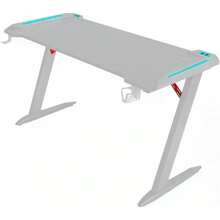 KITUL Escritorio Gamer Minimalista Led RGB Metal Y Fibra De Carbón (Negra) - Blanca - Ver 4