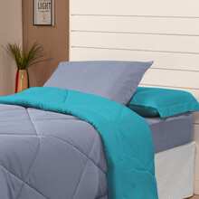 4 Piece Kit Double-Sided Single Duvet + 2 Piece Sheet Set - /gray - View 2