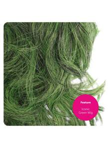 Adults Chocolate Factory Worker Wig – Iconic Brown Curly Hair Costume Accessory, Perfect For Fancy Dress, Cosplay, Themed Parties, And Halloween - Dark Green - View 5