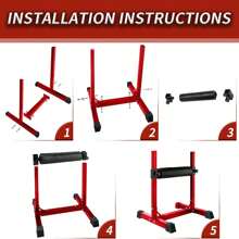 GOCAPTAIN Bulgarian Split Squat Stand 30", Bulgarian Split Squat Stand With 11-Level Single Leg Squat Roller, Single Leg Squat Stand, Lower Body Specialty Machine Single Leg Squat Stand Machine,Lower Body Specialty Machine,Leg Lunges For Leg Stretching Hip Thrusters Home Gym - Red - View 5