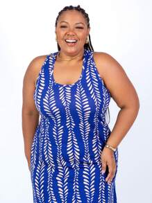 Women's Plus Size Loose Dress - Burnt Orange - View 4