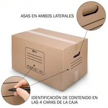 Mercury Textil 用於搬運和儲存的紙板箱，一包 10/20 個超耐用箱子，配有手柄，方便搬運，大箱子和小箱子，高耐用性，可重複使用。 24 小時/48 小時免運 伊比利半島 - 55x35x35CM 67升 - 查看 4