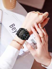 1 件女士时尚休闲多功能防水女士腕表 - 黑色 - 查看 5