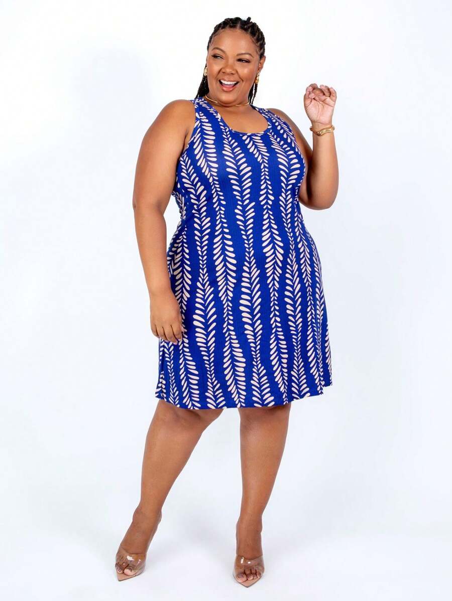 Women's Plus Size Loose Dress - Burnt Orange - View 1