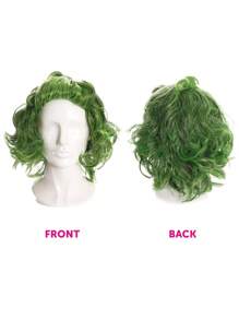 Adults Chocolate Factory Worker Wig – Iconic Brown Curly Hair Costume Accessory, Perfect For Fancy Dress, Cosplay, Themed Parties, And Halloween - Dark Green - View 4