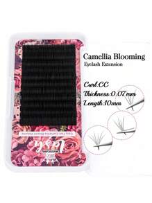 12 Rows MASSCAKU CC Curl 0.05mm 0.07mm 8-20mm&Mix Length Camellia Blooming Eyelashes Extensions Matte Black Professional One Second Automatic Flowering Single Lashes Supplies For Beauty Makeup Uselash Clusters,Eyelash Clusters,Individual Eyelashes,Lashes,Fake Lashes