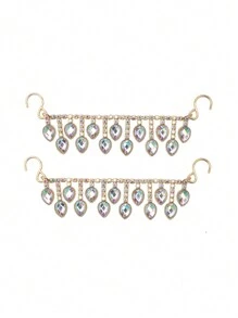 CIVHOM Women's Floral & Rhinestone Decor Clogs, Slip On Soft Sole Platform Casual Garden Slides, Summer Non-Slip Beach Slides - Burgundy - View 5